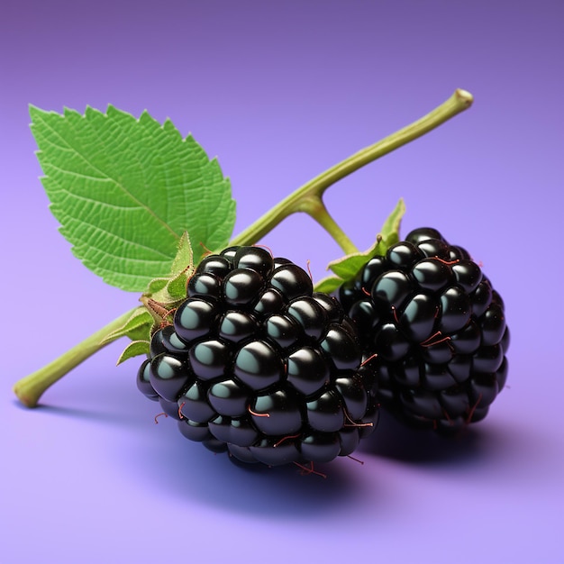 3d rendered close up shot of sweet ripe blackberry fruit