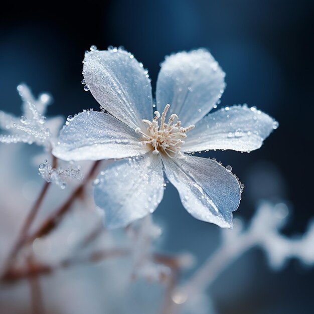 Photo 3d rendered closeup of winter drifting snowflakes