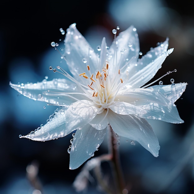 Photo 3d rendered closeup of winter drifting snowflakes