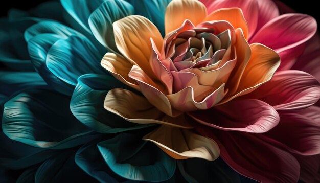 3d rendered colorful 3d flowers Creative Ai