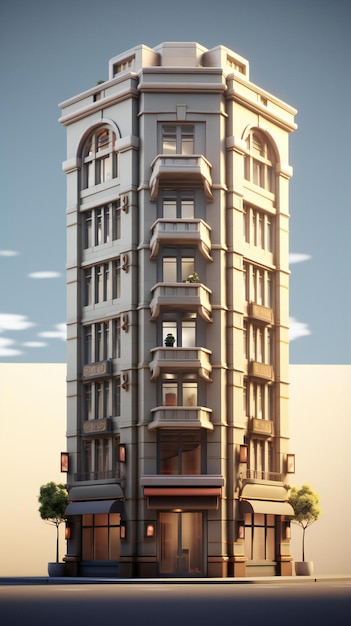 3d rendered condo building