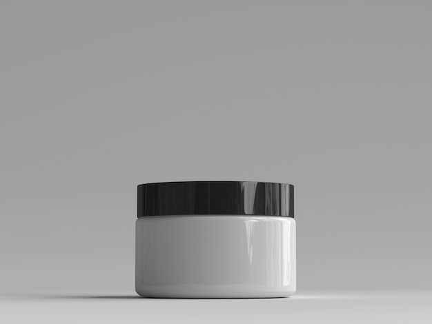 3D Rendered Cosmetic Jar Without a Label