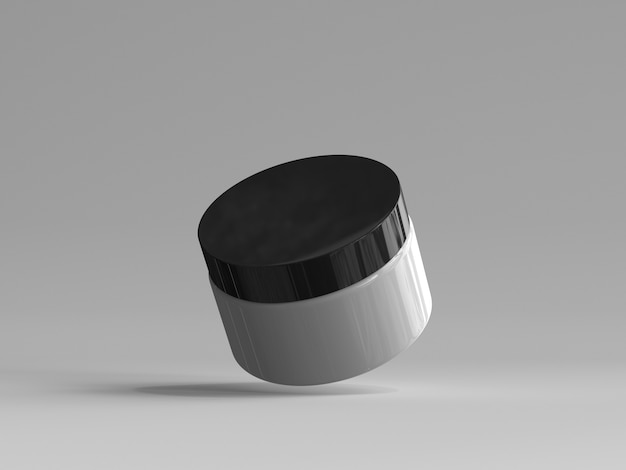 3D Rendered Cosmetic Jar Without a Label