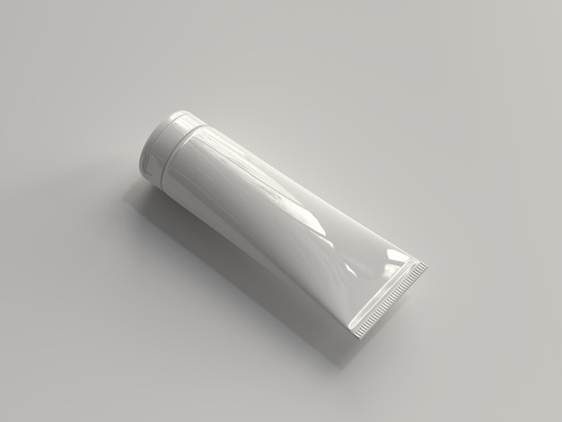 3D Rendered Cosmetic Tube Without a Label