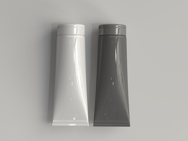 3D Rendered Cosmetic Tube Without a Label