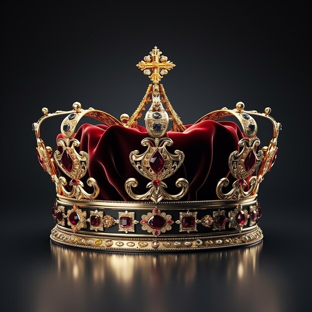 3D rendered crown of royalty isolated on a black background