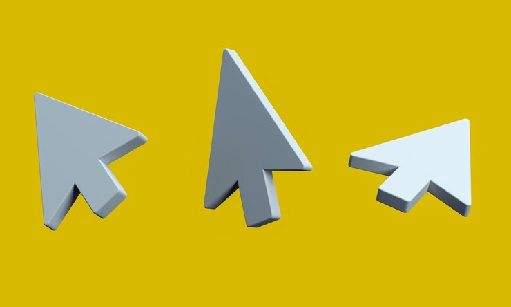 Photo 3d rendered cursor icon isolated