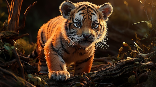 3d rendered cute cartoon tiger design