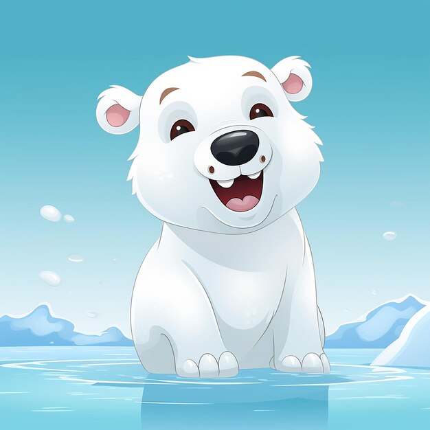 Photo 3d rendered cute polar bear cartoon