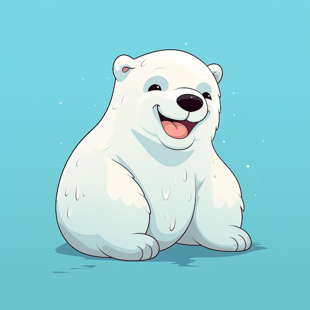 Photo 3d rendered cute polar bear cartoon