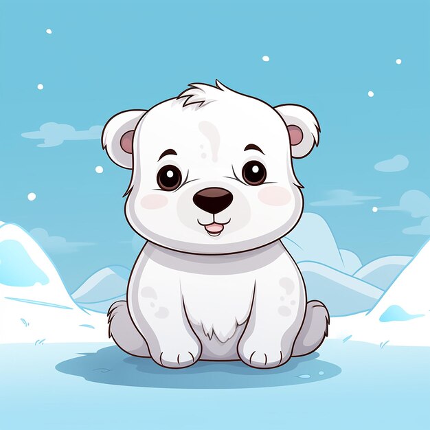 Photo 3d rendered cute polar bear cartoon