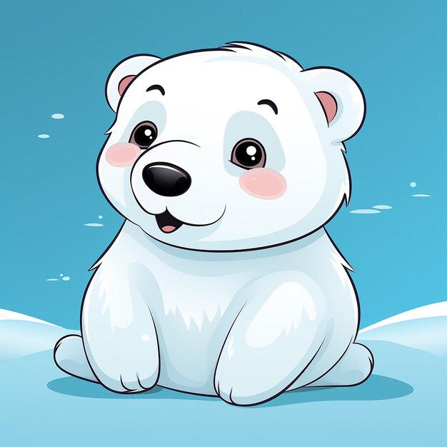 Photo 3d rendered cute polar bear cartoon