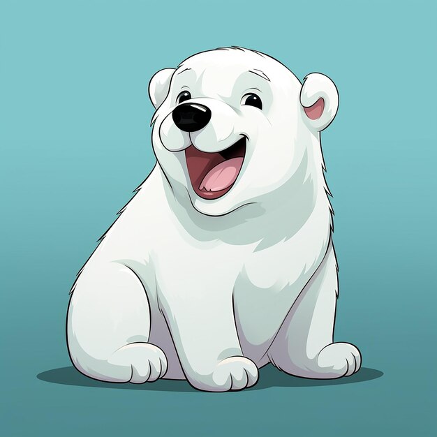 Photo 3d rendered cute polar bear cartoon