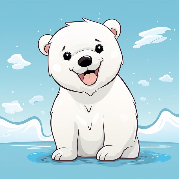 Photo 3d rendered cute polar bear cartoon