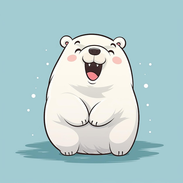 Photo 3d rendered cute polar bear cartoon