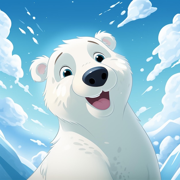 Photo 3d rendered cute polar bear cartoon