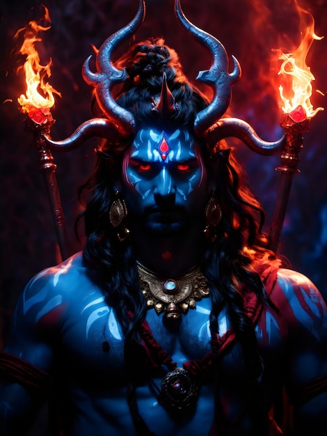 3d rendered detailed image of Shiv created with Generative AI