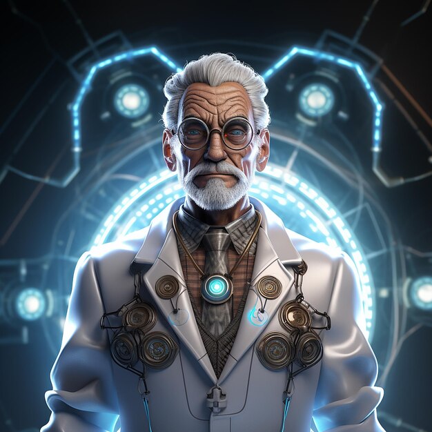 3d rendered doctor from the future concept