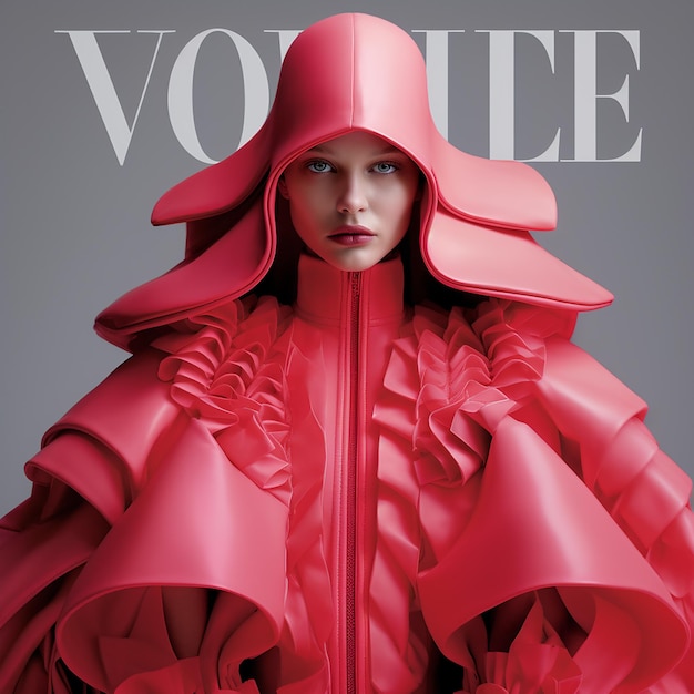 Photo 3d rendered fashion cover of vogue magazine