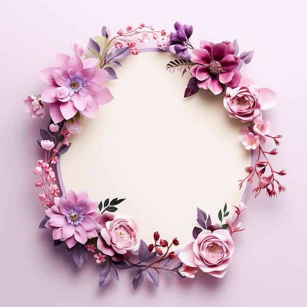 3d Rendered Floral Frame A Vertical Delight For Greetings Invitations More Background generate by AI