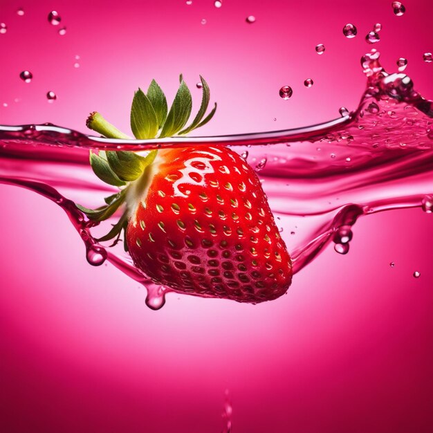 3d rendered food illustration of a stawberry splash