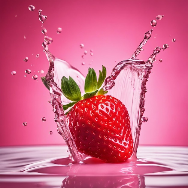 Premium AI Image | 3d rendered food illustration of a stawberry splash