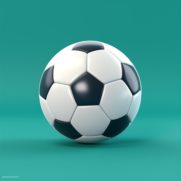 Photo 3d rendered football flat with solid background