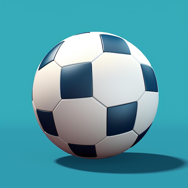 Photo 3d rendered football flat with solid background