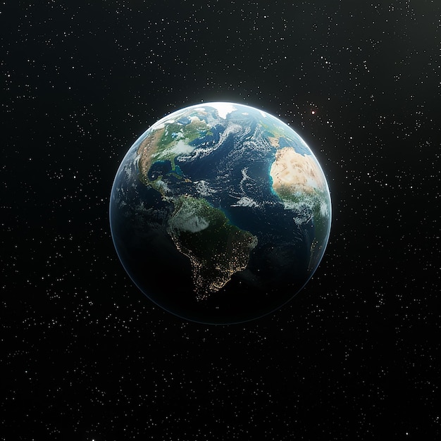 3d rendered free photo of planet earth with space background galaxy and stars