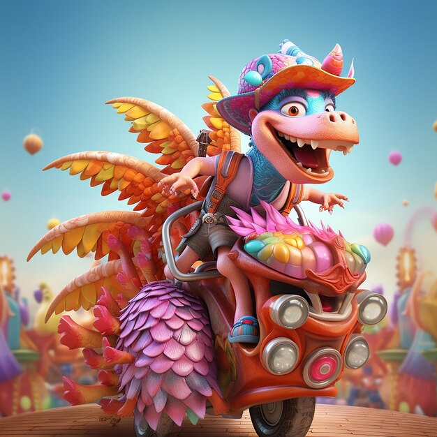 3d rendered fun carnival character