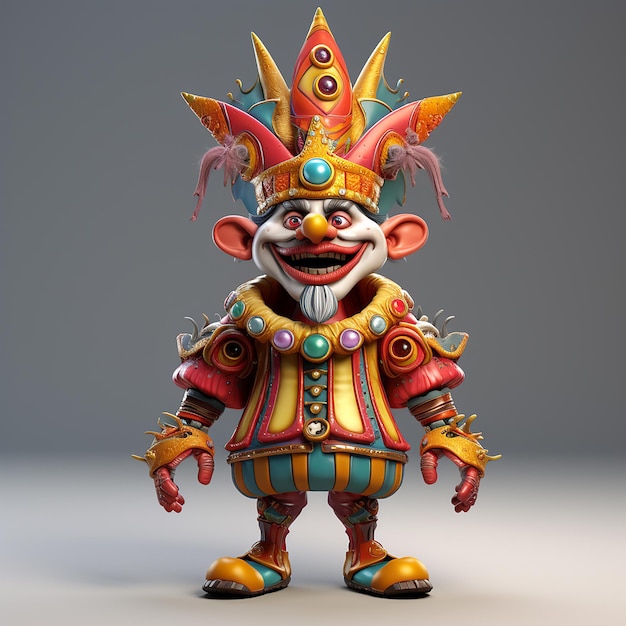 3d rendered fun carnival character