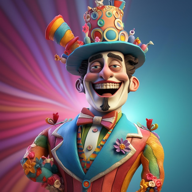 3d rendered fun carnival character