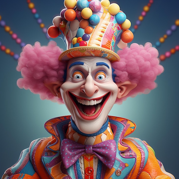 3d rendered fun carnival character