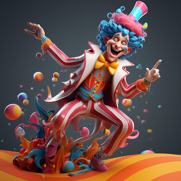 3d rendered fun carnival character