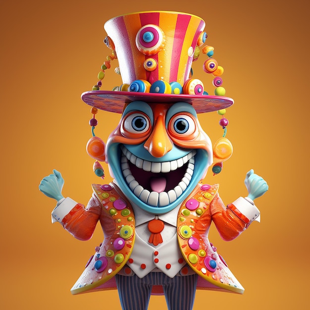 3d rendered fun carnival character