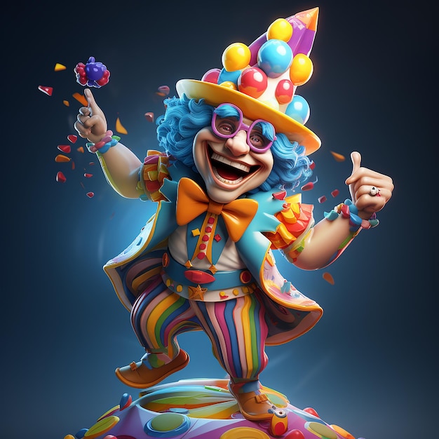 3d rendered fun carnival character