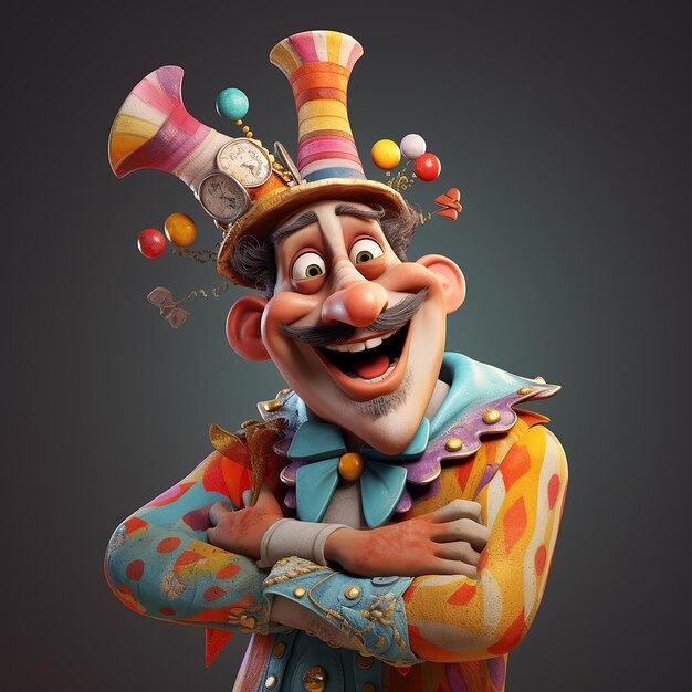 3d rendered fun carnival character