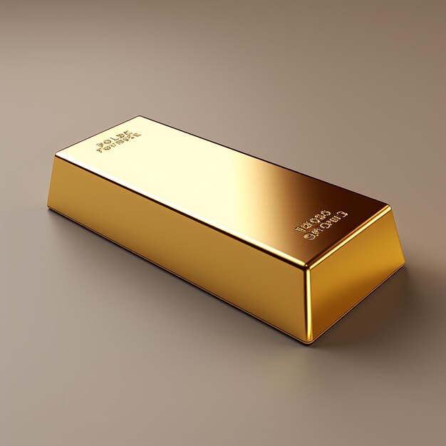 Photo 3d rendered gold bar