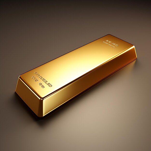 Photo 3d rendered gold bar