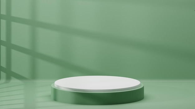 3d rendered green podium for your product showcase 3d illustration