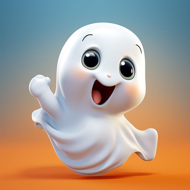 Foto bambino fantasma felice renderizzato in 3d