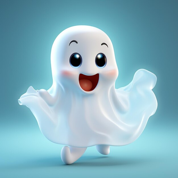 Foto bambino fantasma felice renderizzato in 3d