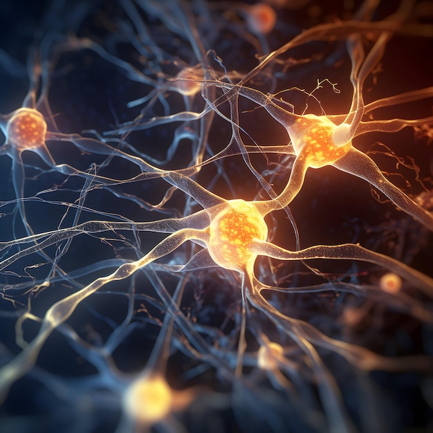 3d rendered illustration of active nerve cells