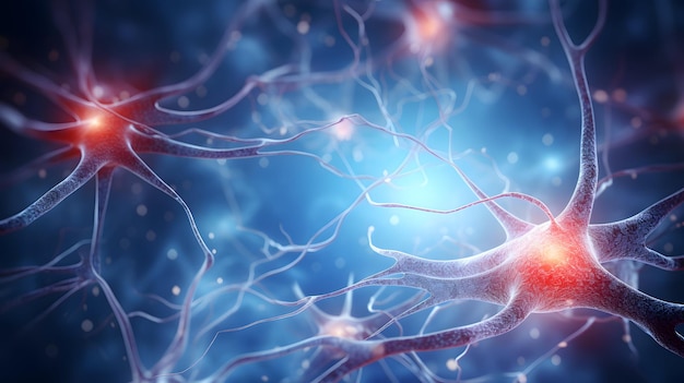 3d rendered illustration of active nerve cells