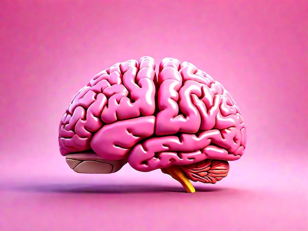 脳の3Dレンダリング - AIが作成した脳のイラスト