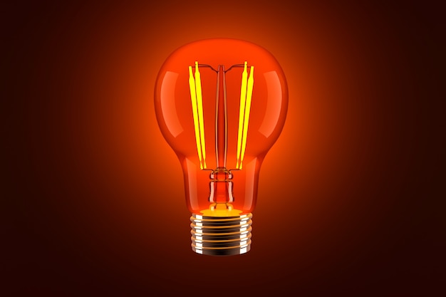 Photo 3d rendered illustration of a classic light bulb.