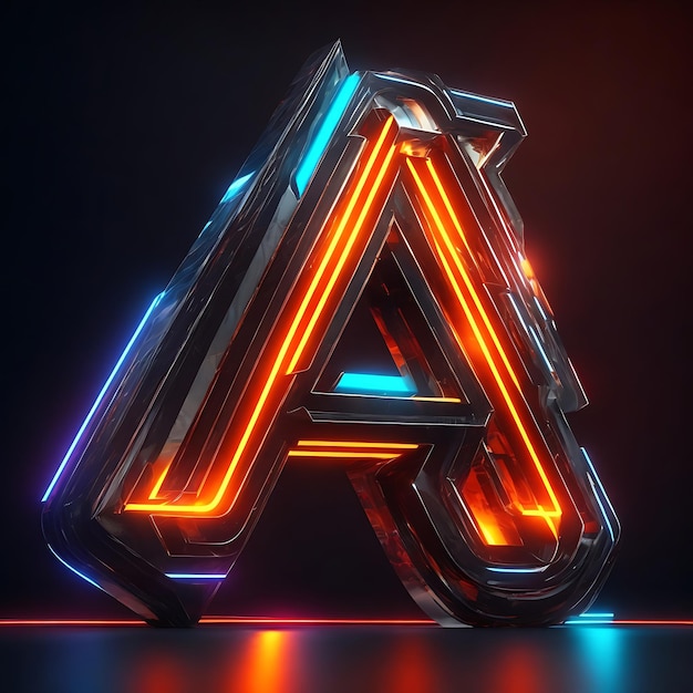 3d rendered illustration effect Letter Logo ai Grnertated