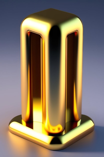 3d rendered illustration of gold and blue podium