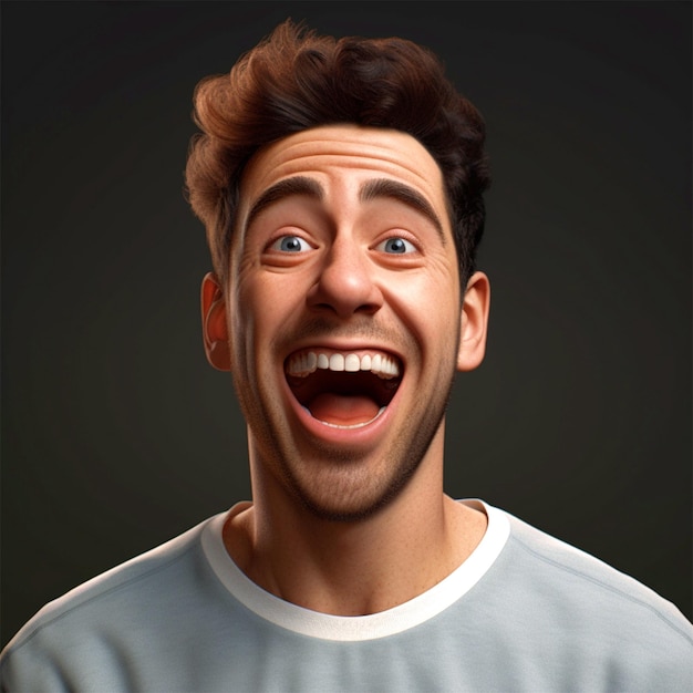 3D rendered illustration of happy man face