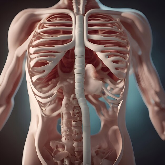 Photo 3d rendered illustration of the human body anatomy the circulatory system